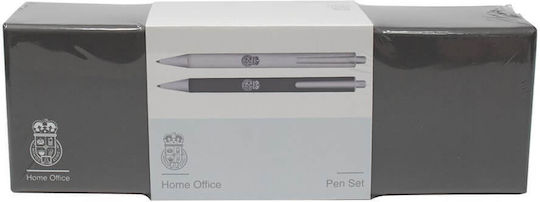 Blue Sky Home Office 2 Σετ Στυλό Ballpoint Γκρι σε Θήκη