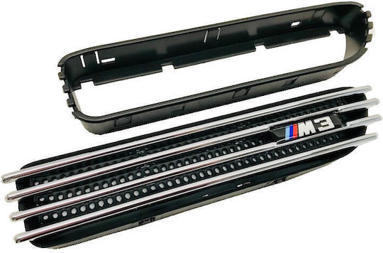 Bumper Grills Car Sideways Press Wing Side Grilles Bmw 3 E46 with Sign M3 2pc Universal BMW E46 / M3