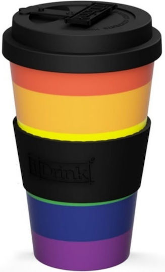 I-Total Love Cană Bambus cu Capac Multicoloră 435ml