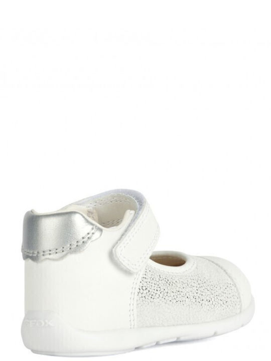 Kids Ballerinas Kaytan with Hoop & Loop Closure White