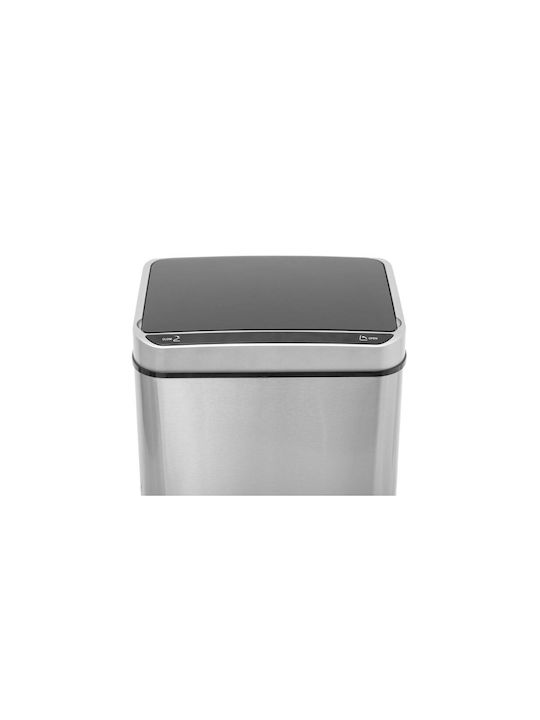 Aria Trade Metal Waste Bin with Sensor 40lt Silver