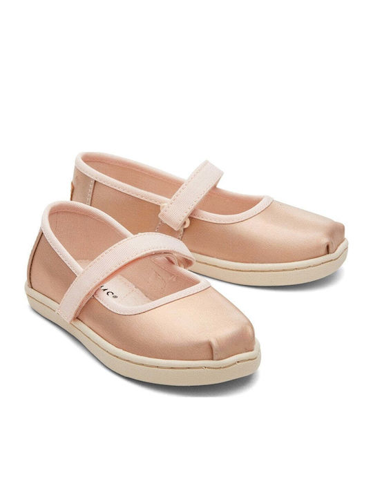 Balerini copii cu elastic Roz Mary Jane