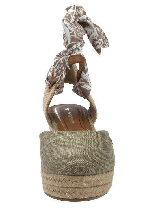 Bella Women's Fabric Platform Espadrilles Taupe