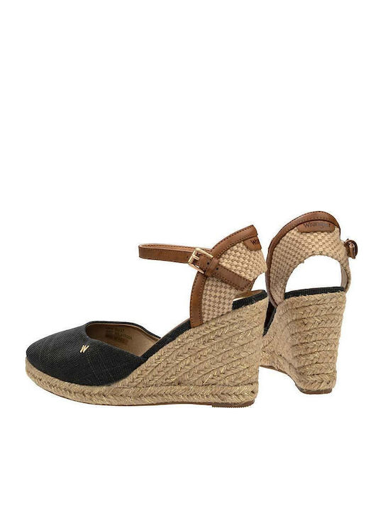 Brava Women's Fabric Platform Espadrilles Black