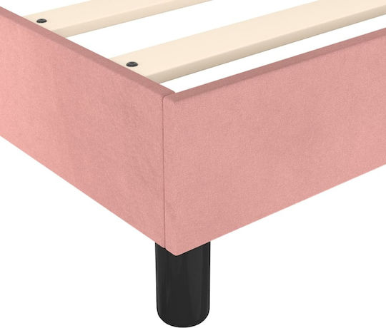 Saltea Pat Single Tapițată cu Material Roz Pentru Saltea 90x190cm