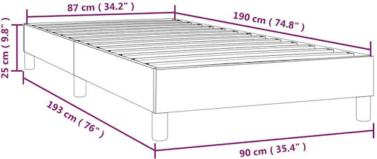 Saltea Pat Single Tapițată cu Material Roz Pentru Saltea 90x190cm