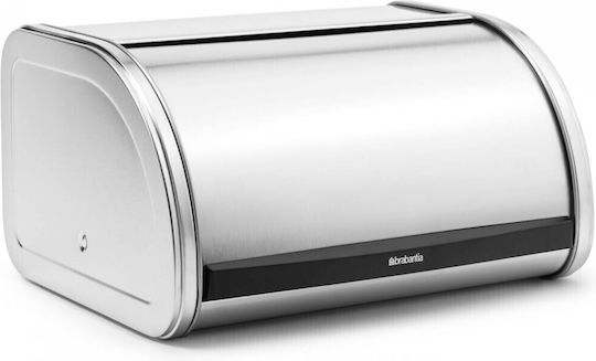 Brabantia Roll Top Bread Bin Bread Box with Lid Inox Silver 31.5x26x17.3cm
