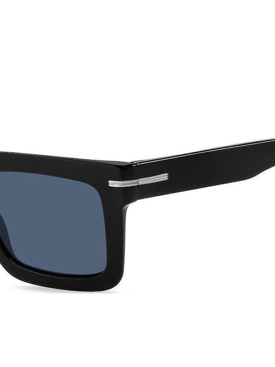 Boss Men's Sunglasses with Brown Tartaruga Plastic Frame and Blue Lens HG 1501/S INA/KU