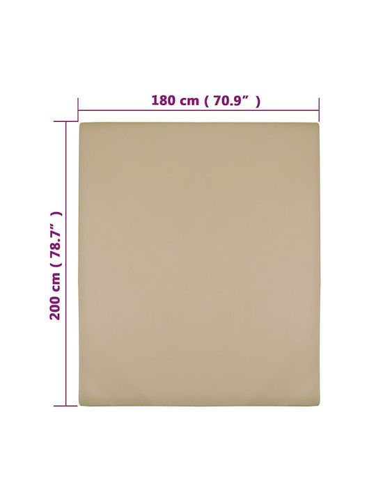 vidaXL Σεντόνι King Size με Λάστιχο 180x200εκ. Taupe