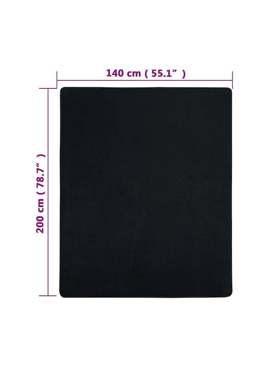 vidaXL Σεντόνι Διπλό με Λάστιχο 140x200εκ. Μαύρο