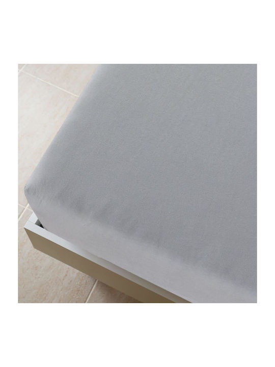 vidaXL Σεντόνι Διπλό με Λάστιχο 140x200εκ. Γκρι