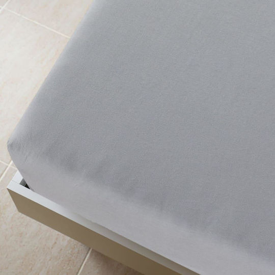 vidaXL Sheet Double with Elastic 140x200cm. Gray