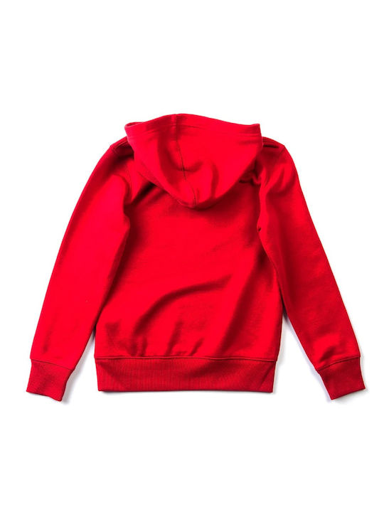 Fleece Kids Sweatshirt with Hood Red