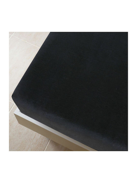 vidaXL Sheet Super-Double with Elastic 160x200cm. Black
