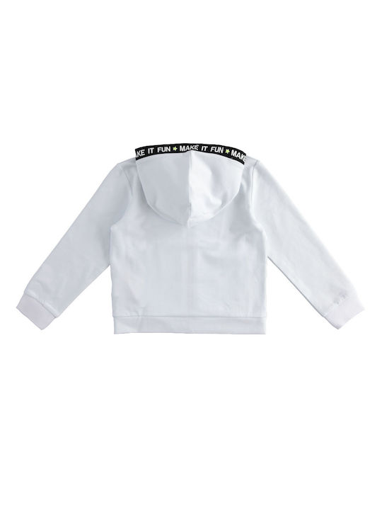 iDO Girls Hooded Sweatshirt with Zipper White