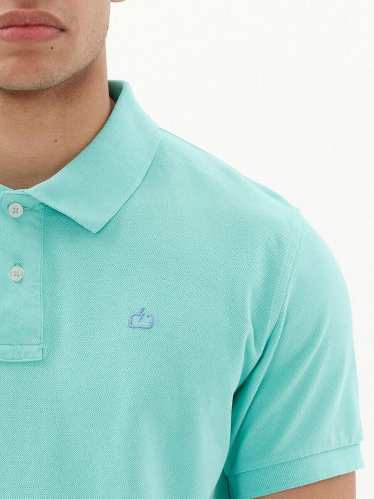 231.EM35.69GD Polo Short Sleeve Blouse Turquoise