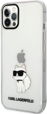 Karl Lagerfeld Ikonik Choupette Plastic / Silicone Back Cover Transparent (iPhone 12 / 12 Pro)