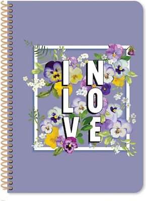 Must Spiral Notebook Ruled A4 90 Sheets 3 Subjects Blossom Love 1pcs (Μiscellaneous Designs/Colors)