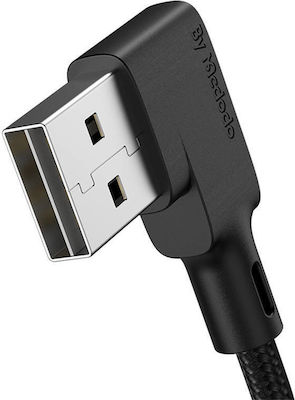 Mcdodo Spiral / Angle (90°) USB-A to Lightning Cable Black 1.8m (CA-7300)