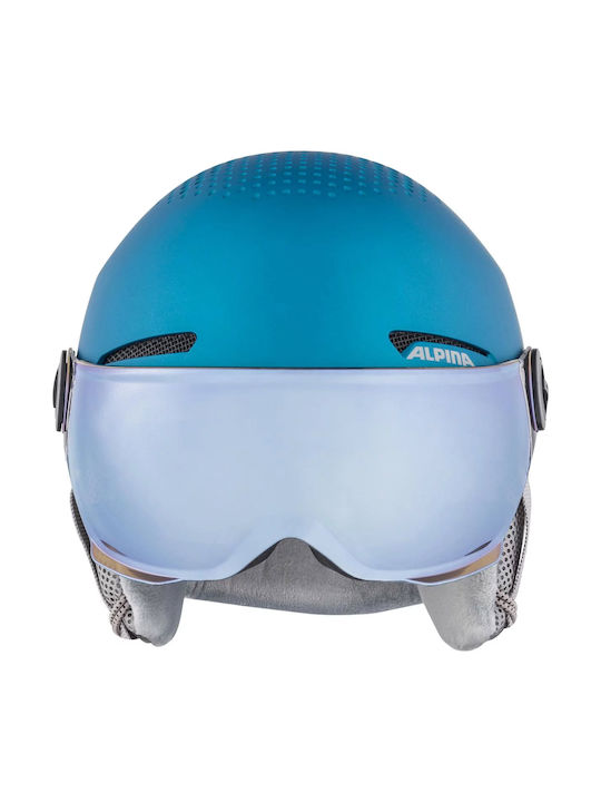 Alpina Zupo Junior Hi Eps & Visor Q-Lite Kinder Ski & Snowboard Helm Turquoise Matt