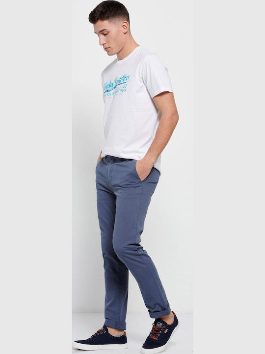 FBM007-00102 Trousers Chino Elastic in Straight Line China Blue