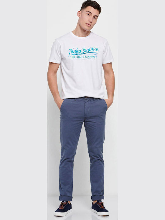 FBM007-00102 Trousers Chino Elastic in Straight Line China Blue