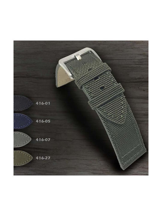 Diloy Straps Δερμάτινο Λουράκι Χακί 22mm