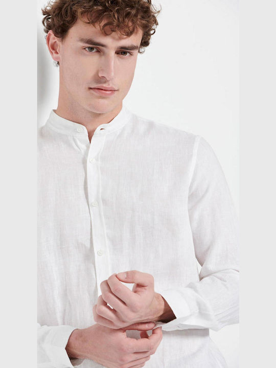FBM007-00305 Long-sleeved Linen Shirt White