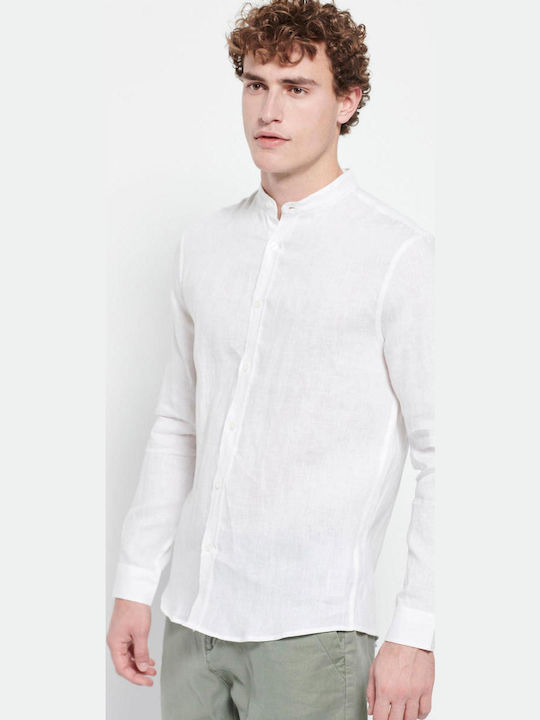 FBM007-00305 Long-sleeved Linen Shirt White