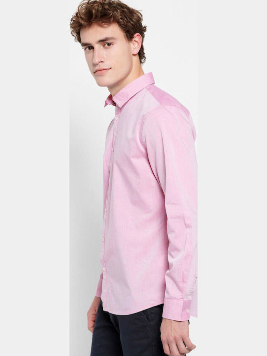 FBM007-01205 Langärmlig Baumwolle Hemd Pink Mel