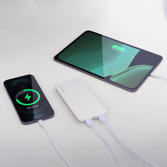 Wozinsky WPBWE1 Power Bank 10000mAh 10W mit 2 USB-A Anschlüssen und USB-C Anschluss Weiß