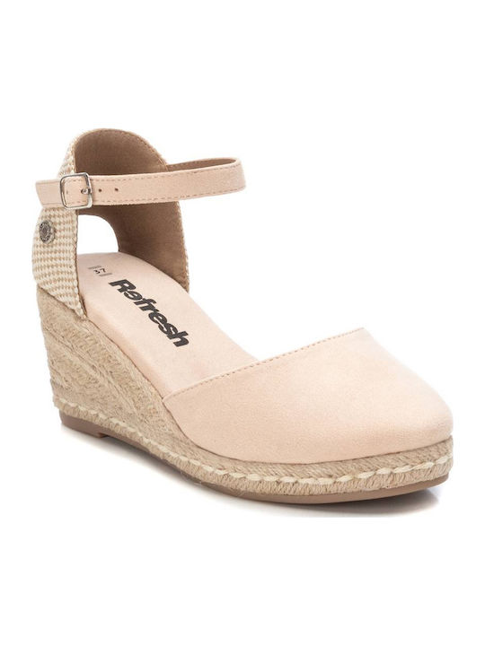Women's Suede Platform Espadrilles Beige