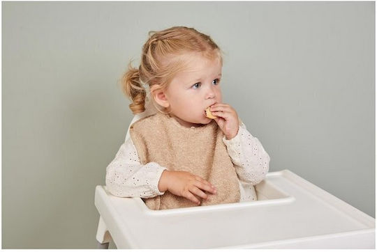 Bebejou Bib Fabric with Button Brown 2pcs