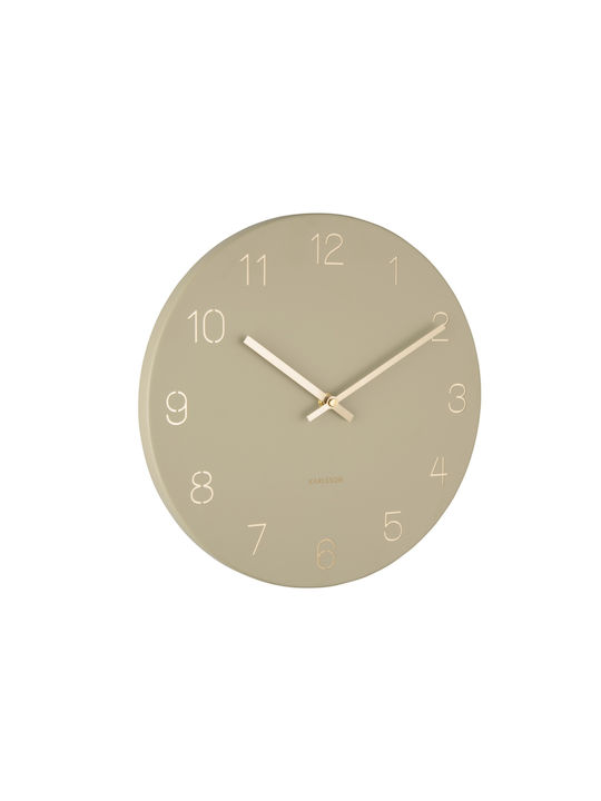 Karlsson Charm Wall Clock Metallic Olive Green Ø30cm