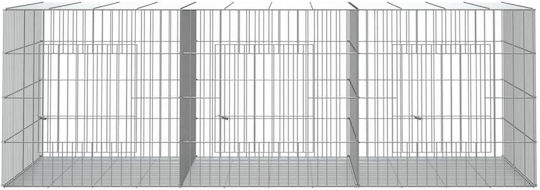 vidaXL 171569 Verzinkter Stahlkäfig für Kaninchen 163cmx79cmx54cmcm.
