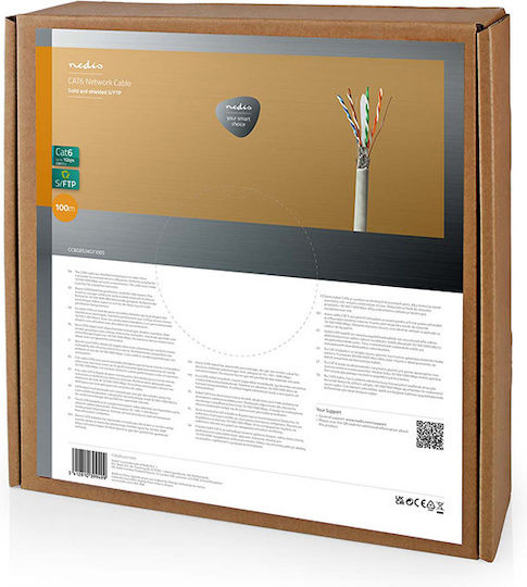 Nedis S/FTP Cat.6 Gigabit Network Cable Ethernet Without Terminated 100m Gray
