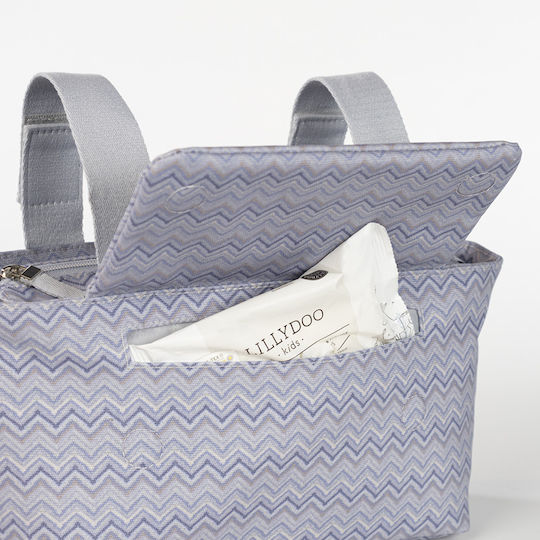 Walking Mum Blue Stroller Organizer Zig Zag