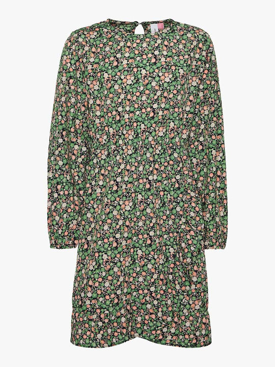 Vero Moda Kids Dress Floral Long Sleeve Green