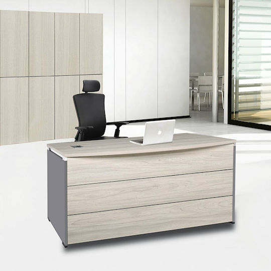Επαγγελματικό Γραφείο Progress Ξύλινο Elm / Grey 140x80x75εκ.