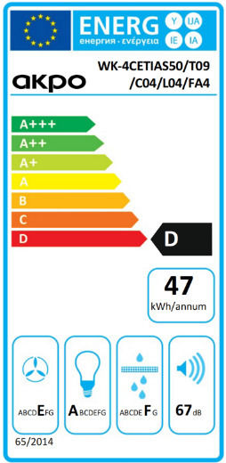 Akpo WK-4 Cetias Eco Chimney Vent Hood 50cm White