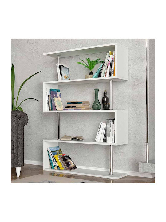 Bookcase Sunrise White 90x25x129cm