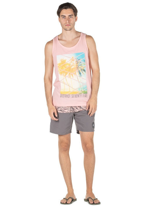 Men's Swimwear Shorts Grey/Pink with Patterns