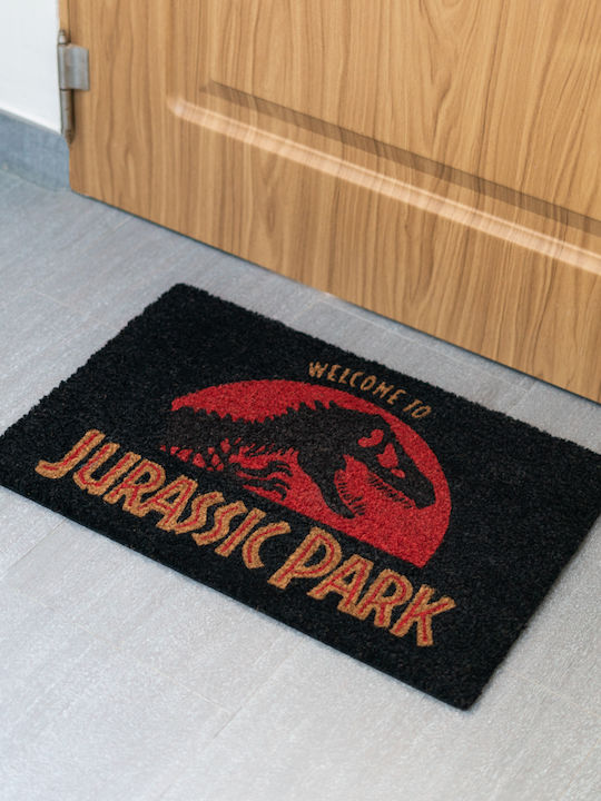Grupo Erik Entrance Mat made of Coir with Anti-slip Backing Jurassic Park Black 40x60cm