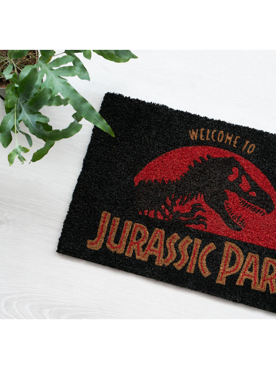 Grupo Erik Entrance Mat made of Coir with Anti-slip Backing Jurassic Park Black 40x60cm
