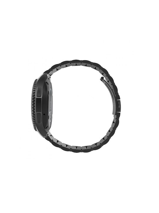 Techsuit Watchband W010 Λουράκι Ανοξείδωτο Ατσάλι Μαύρο (Samsung Galaxy Watch (46mm) / Watch 3 / Gear S3, Huawei Watch GT / GT 2 / GT 2e / GT 2 Pro / GT 3 (46 mm))