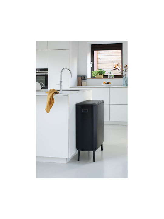 Brabantia Bo Κάδος Απορριμμάτων από Ανοξείδωτο Ατσάλι Μαύρος 60lt