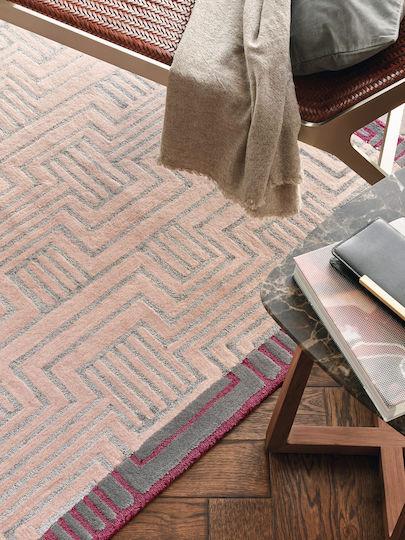 Ted Baker Kinmo Lucrat manual Covor Rectangular Din lână Roz