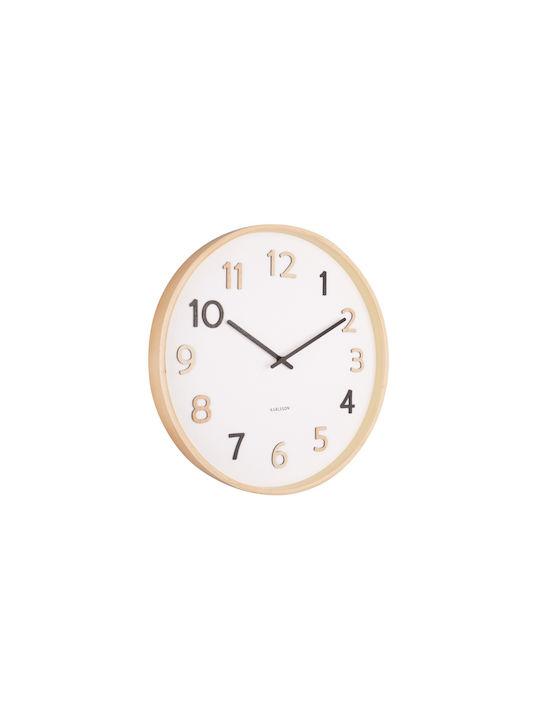 Karlsson Pure Wood Grain Wall Clock Wooden Multicolor Ø40cm