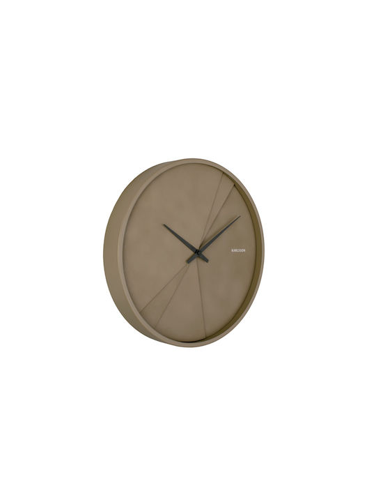 Karlsson Layered Lines Wall Clock Plastic Moss Green Ø30cm