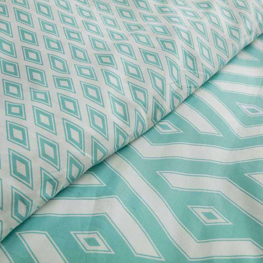 Vesta Home Duvet Cover Set Cotton Double with 2 Pillowcases 200x240 Paros 1 Turquoise